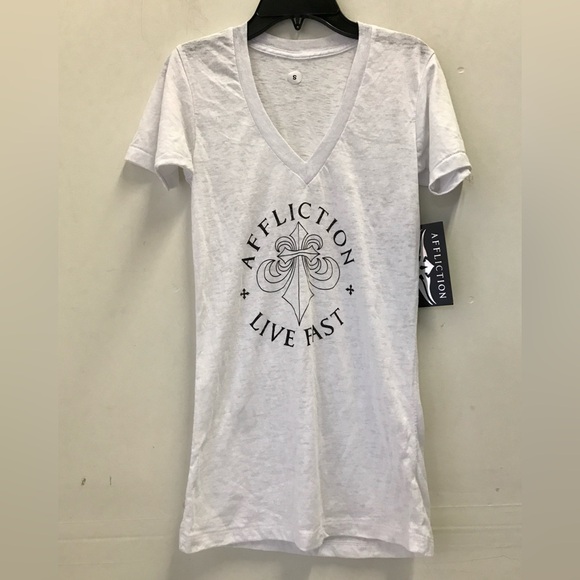 Affliction Tops - Affliction Live Fast Burnout Graphic T Shirt